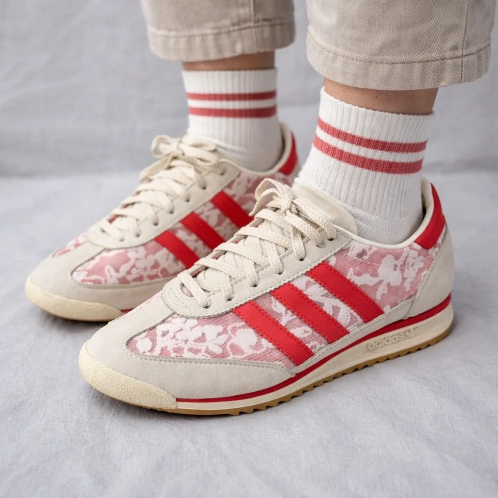Adidas Liberty London SL 72 Floral Cream Better Scarlet Sneaker Womens 8.5 - Picture 1 of 16